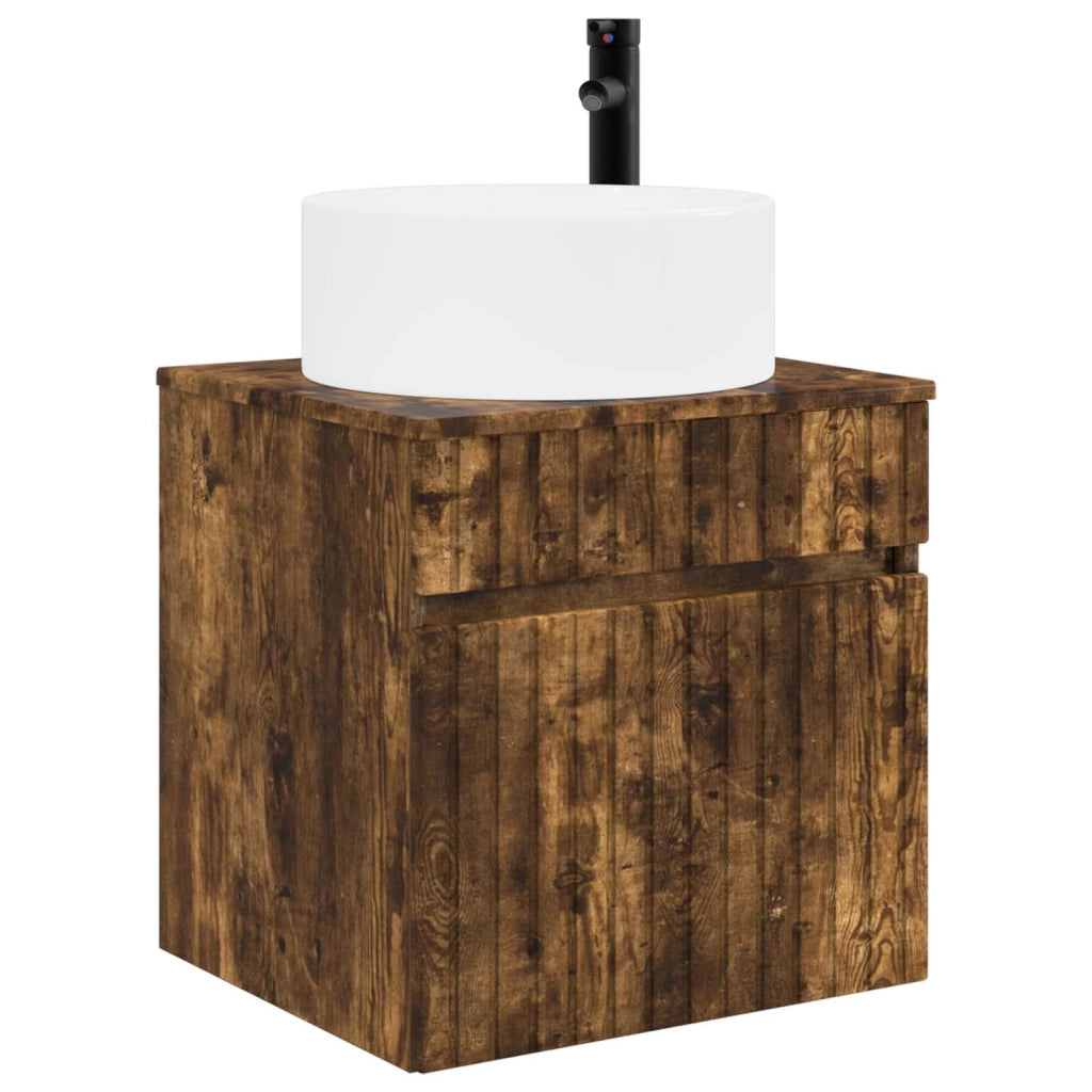 Set di Armadi da Bagno 4 pcs Rovere Fumo 103,5 x 15,5 x 70 cm 3406667