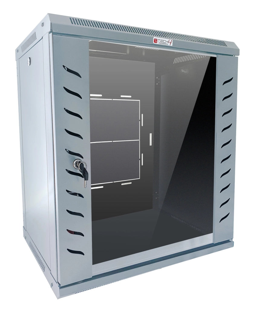 Armadio Rack 19'' a Muro 15 Unità P.450 mm Flat Pack Grigio