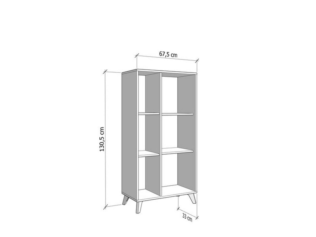 Mobile Espositore Dolzago, Vetrina 4 Ripiani, 67.5x33x130.5h cm Marrone Rovere Chiaro