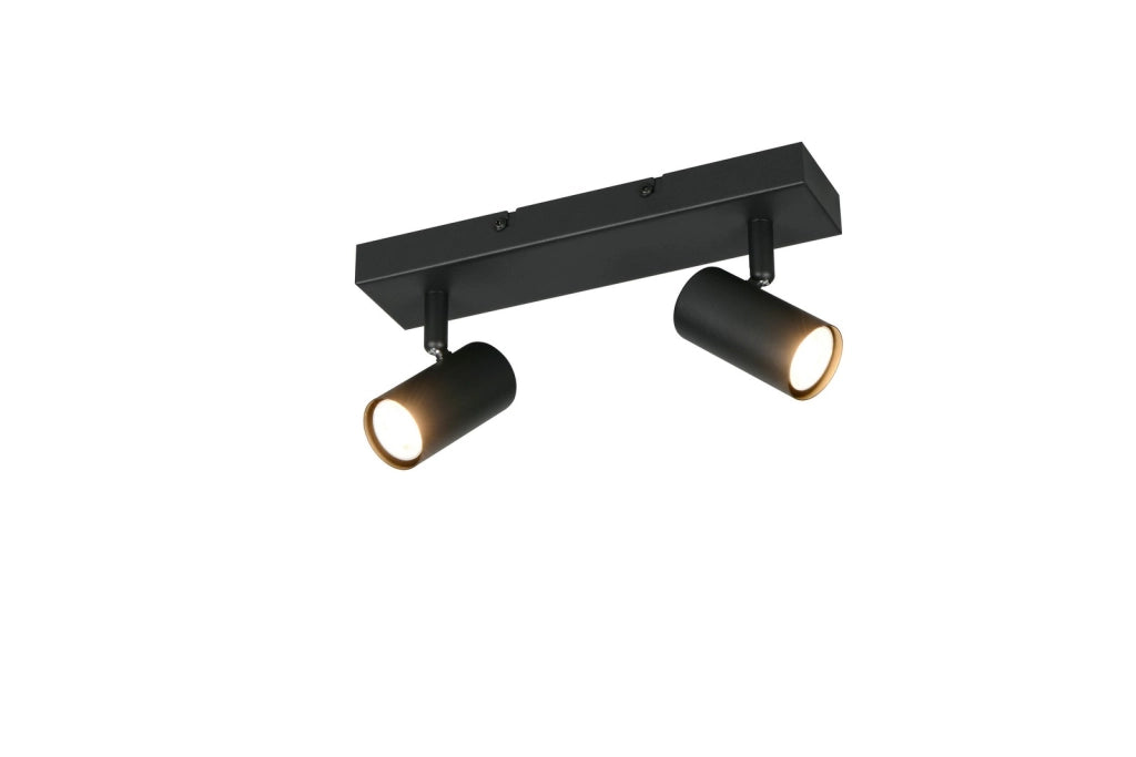 Faretto da soffitto doppio 2xGU10 nero metallo TARYN RL