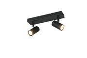 Faretto da soffitto doppio 2xGU10 nero metallo TARYN RL