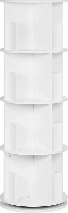 Cassa Rotante a Libri - Pannelli per Libri - 16 Compartimenti - Bianco - 44 x 44 x 128 cm.