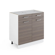 Mobiletto base per cucina R-Line Grigio nobile/Bianco 80 cm senza piano di lavoro Vicco
