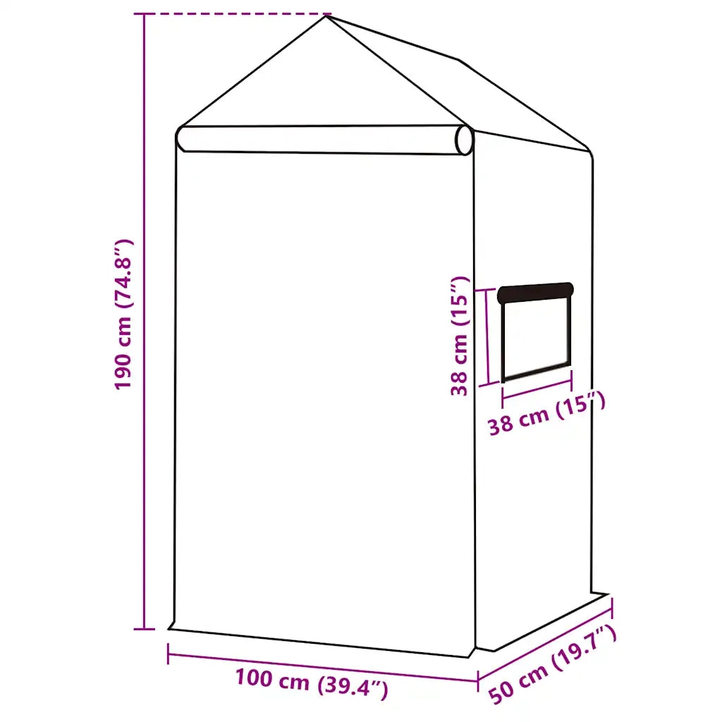 Telo di Ricambio per Serra (0,5 m²) 50x100x190 cm Verde 316452