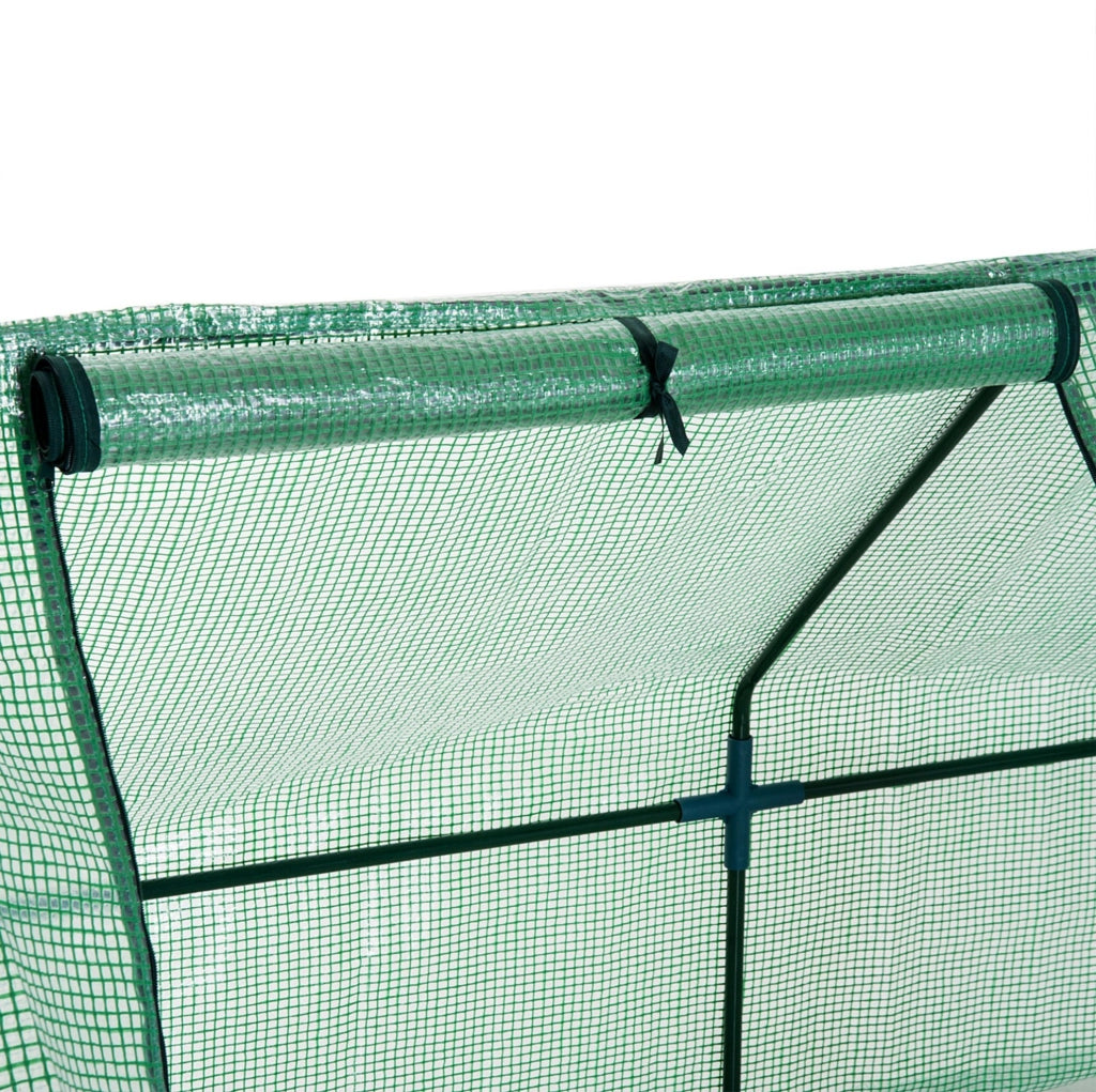 Serra per piante verde 270 x 90 x 90 cm in acciaio