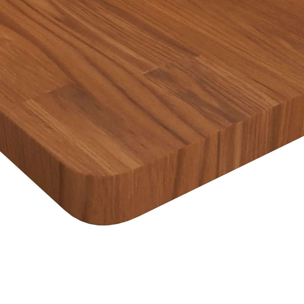 Piano Tavolo Quadrato Marrone Scuro 90x90x4cm Rovere Trattato 343079