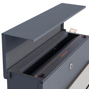 Toboli Cassetta postale con porta giornale, antracite e acciaio inox V64 montaggio a parete