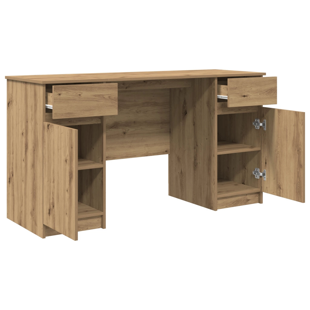Scrivania  in Rovere Artigianale 140x49x76 cm Legno Ingegnerizzato