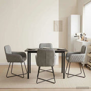 Sedie da pranzo 4 pz Velluto Grigio Chiaro 59 x 56,5 x 86 cm 3428209