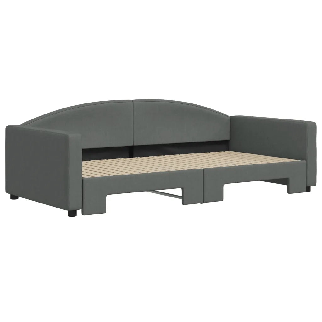 Divano Letto con Letto Estraibile-Sofa Letto-Daybed Grigio Scuro 100x200 Tessuto 455201