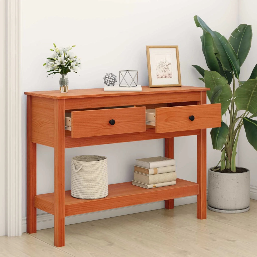 Tavolo consolle con cassetto Marrone cerato 100 x 35 x 75 cm 869937