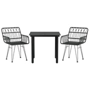 Set da pranzo da giardino per esterni 3 pezzi in resina di vimini nera 02_0013678