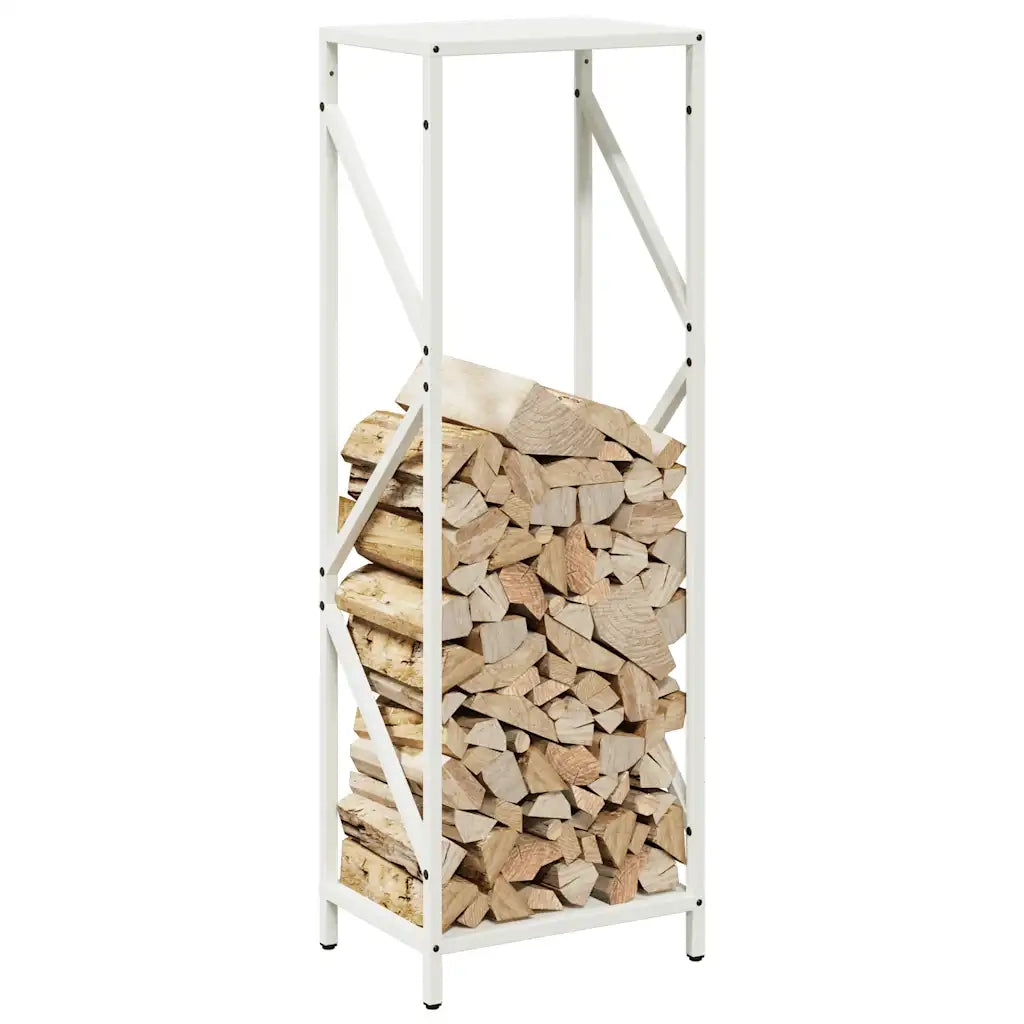 Rastrelliera per Legna da Ardere Bianca 34x25x100 cm 864324