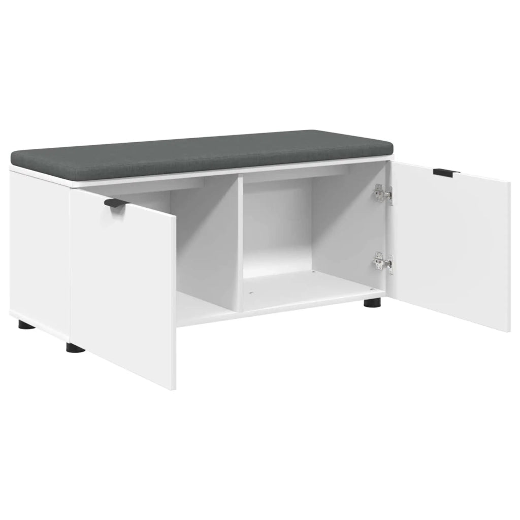 Panca per ingresso con cuscino-Sgabello-Panca da Corridoio Bianco 100 x 38 x 46 cm 109757