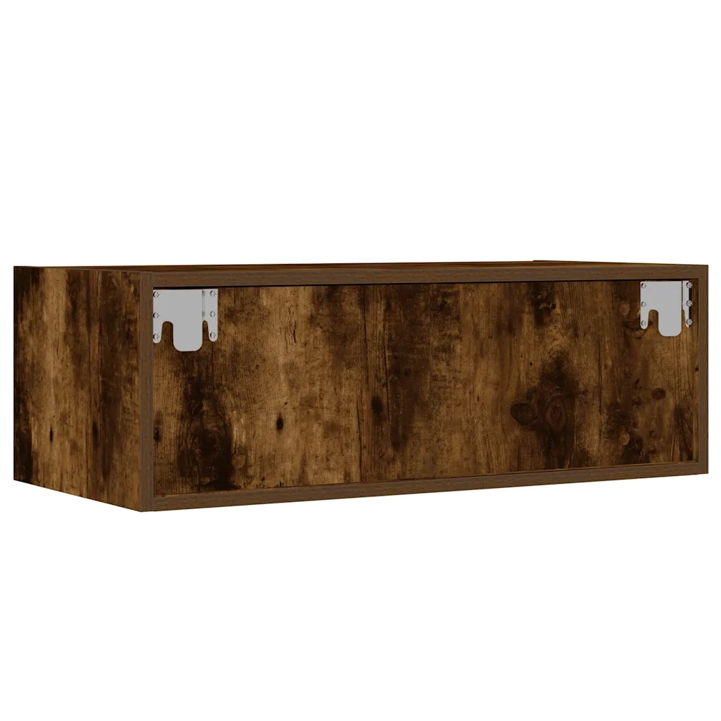 Mobile Porta TV con Luci LED Rovere Fumo 75x35,5x25 cm 860233