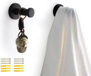 Hanger da Parete a Sfera in Acciaio Nero 53 mm - Set da 2 - Hanger a Cassetta per Cucina, Bagno, Studio e Camera da Letto
