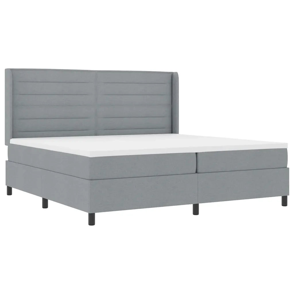 Letto a molle con materasso Grigio chiaro 200 x 200 cm Tessuto 3341602