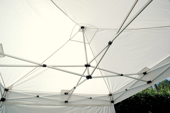 Gazebo da Giardino Pieghevole 3x3x3,25 m in Alluminio Tessuto Bianco