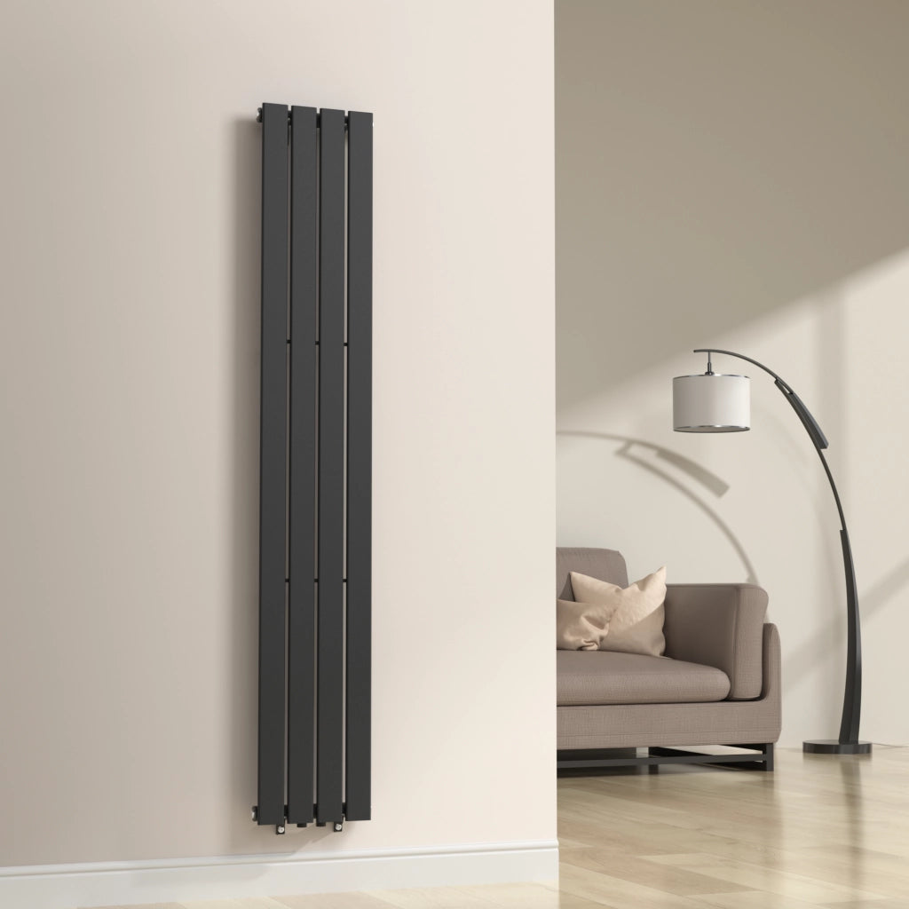 Termosifone Nore ad Acqua Calda Pannello Singolo con Elementi Piatti 180 x 30 cm - Nero [neu.haus]