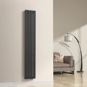 Termosifone Nore ad Acqua Calda Pannello Singolo con Elementi Piatti 180 x 30 cm - Nero [neu.haus]