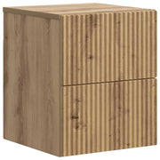 Mobiletto da notte a muro Rovere Artigianale 33 x 34,5 x 40 cm