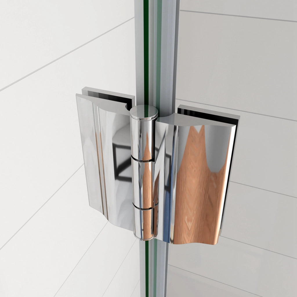 WALK IN Parete Doccia Paretina Fissa + Porta Movibile 116x190 cm in Vetro 8 mm Trasparente Temperato Anticalcare con Barra Stabilizzatrice Telaio Cromato Lucido