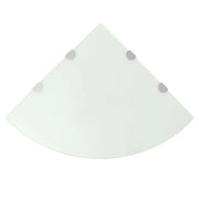 Scaffale Angolare con Supporti Cromati Vetro Bianco 45x45 cm cod mxl 33407