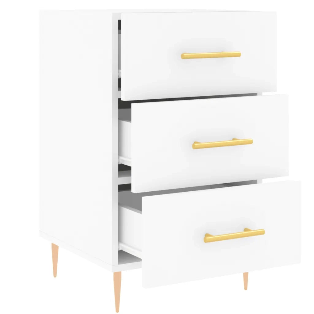 Comodino-Tavolino da notte Bianco 40x40x66 cm in Legno Multistrato 542716