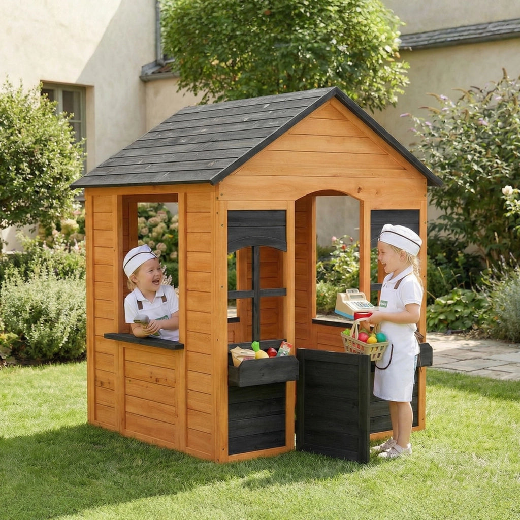 Casetta in Legno per Bambini con Vasi ¨C zephmum ¨C Marrone