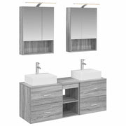 Set di mobili per il bagno 5 pcs Sonoma grigio 3406804