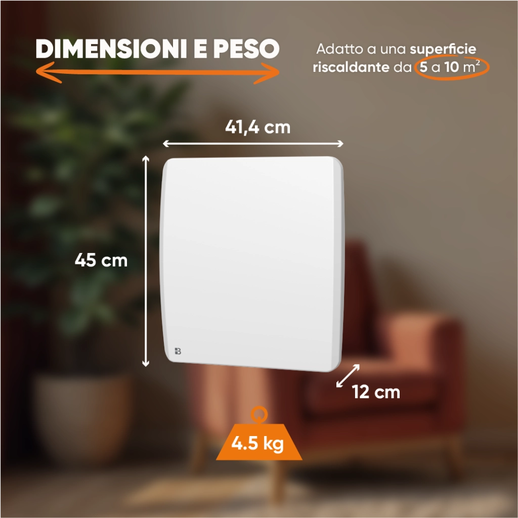 Radiatore elettrico in ceramica a inerzia secca Bestherm ARIA 500W