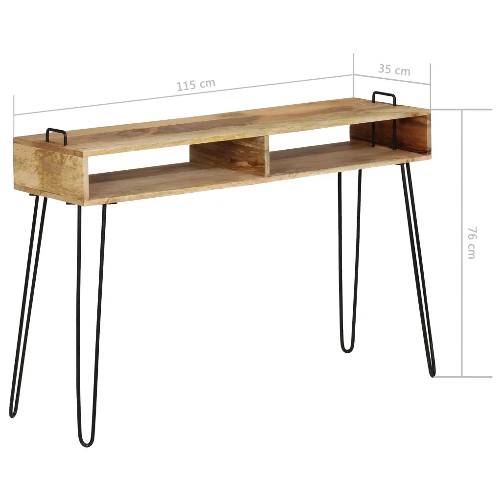 Tavolo Consolle in Legno Massello di Mango 115x35x76 cm 246022