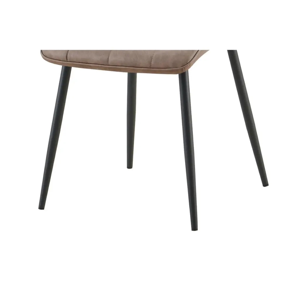 Set di 4 sedie MIREA - Marrone - Gambe in metallo - Design senza tempo - Rivestimento in PU facile da mantenere
