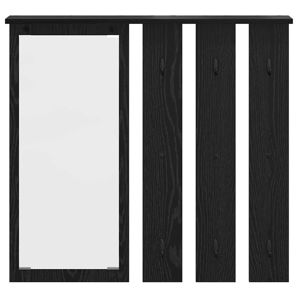 vidaXL Appendiabiti a muro con lo scaffale Rovere nero 84 x 10 x 80 cm