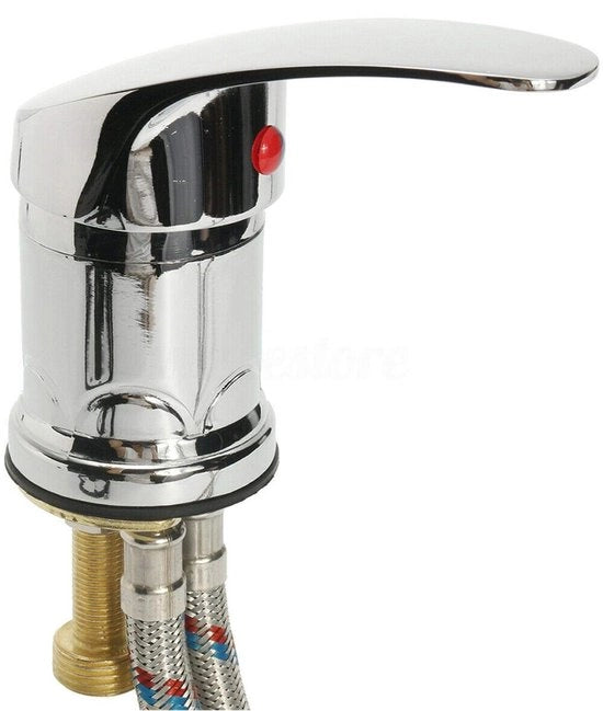Bacino Shampoo con Rubinetto Duraturo - Set di Rubinetto - Acqua Calda/Fredda - Raccordo a Zinco - Ideale per Salone - 56cm Tubo