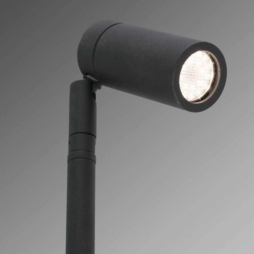Faro Barcelona - Paletto da Esterno Seth LED 6W 2700K - IP44, Orientabile, Luce da giardino nera - 28 cm