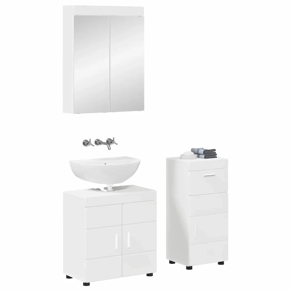 Set di mobili per il bagno TULUM 3 pcs Bianco 60 x 34 x 63 cm 3398024