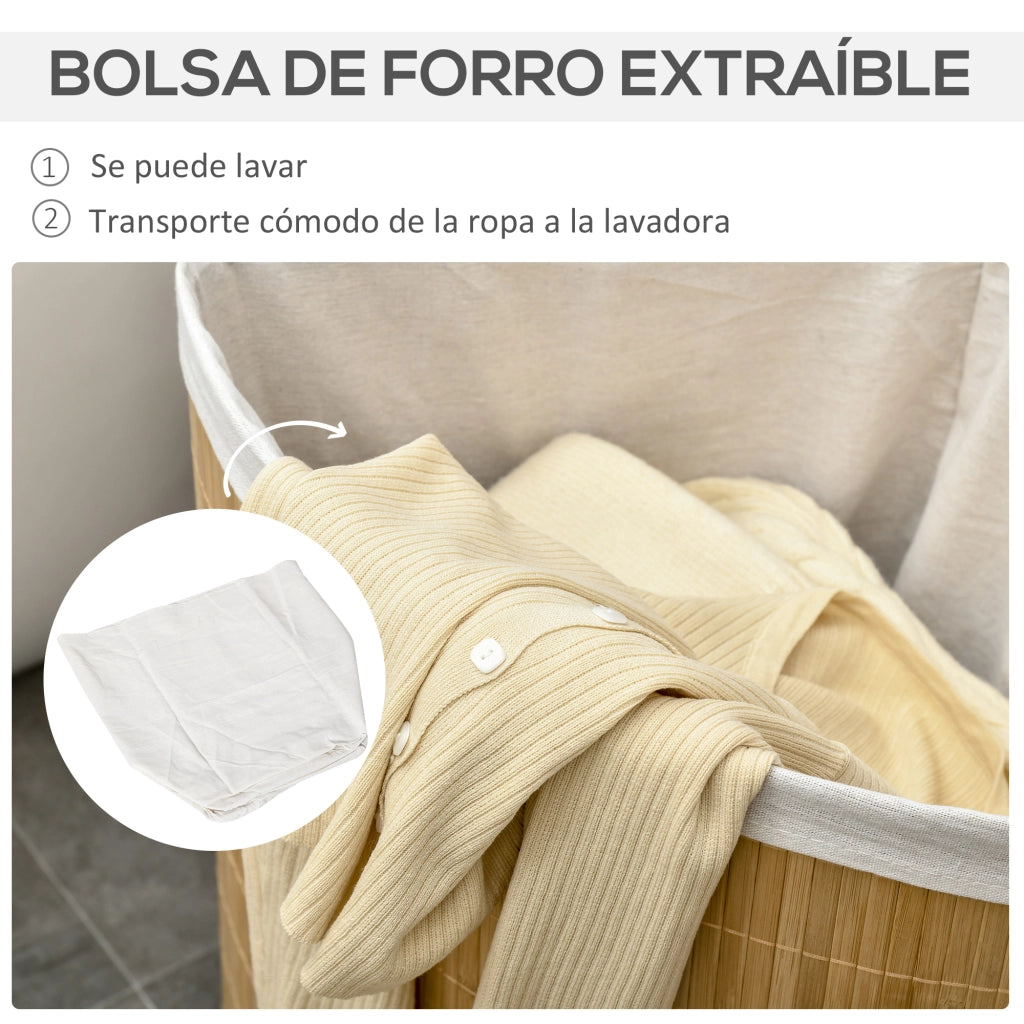 Cesto per Biancheria in Bamb¨´ ¨C zephmum ¨C 38x38x57 cm Naturale
