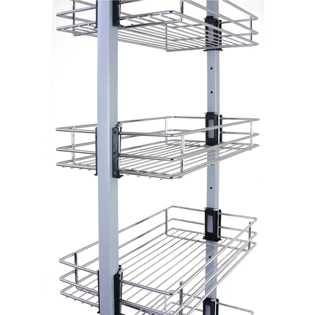 Colonna Estraibile da Cucina in Acciaio Inossidabile con 6 Cestelli 190-220cm