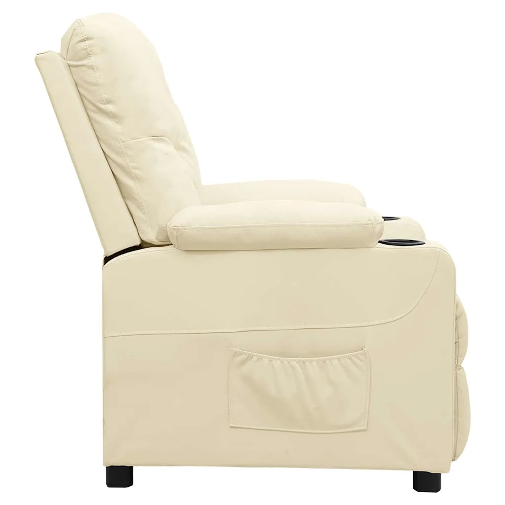 Divano Sedia-Poltrona Reclinabile Crema in Similpelle 832901