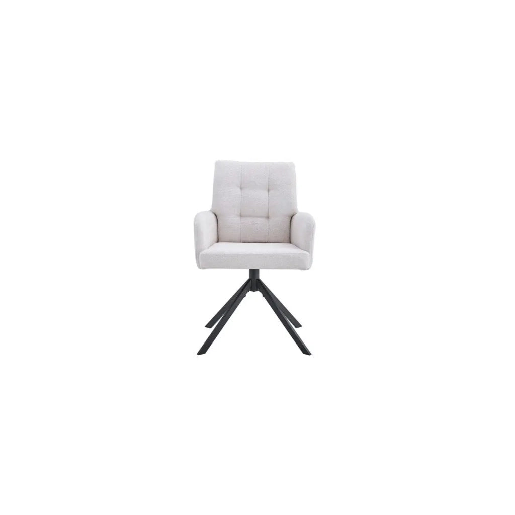 Sedia girevole PLUMO – Tessuto écru – L50 x H85 x P62 cm