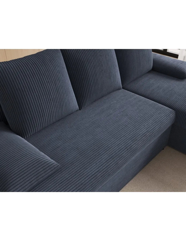 Divano ad angolo Grigio scuro 3 posti in schiuma T30 206x90x146cm GINA