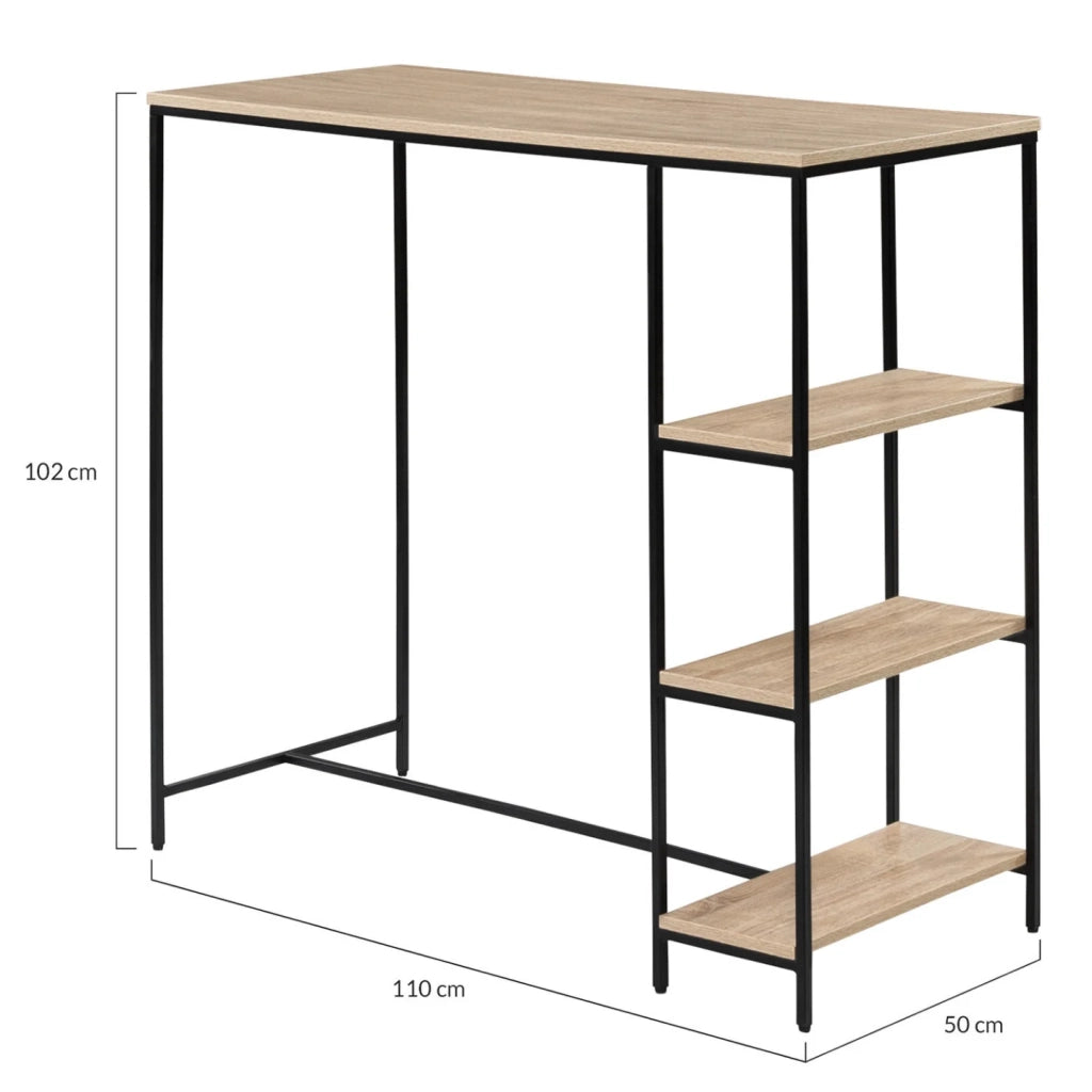IDMarket - Tavolo alto da bar DETROIT da 2 a 4 persone design industriale