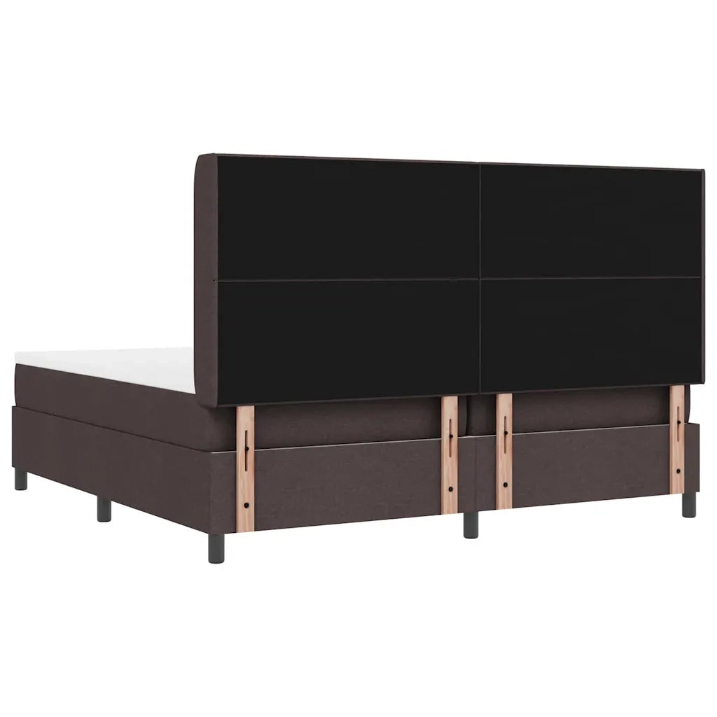 Letto a molle con cuscino Marrone Scuro 200 x 200 cm Tessuto 3341668
