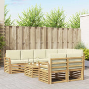 Set di divani da esterno 9 pcs Bianco e Crema 59 x 59 x 37 cm 3392075
