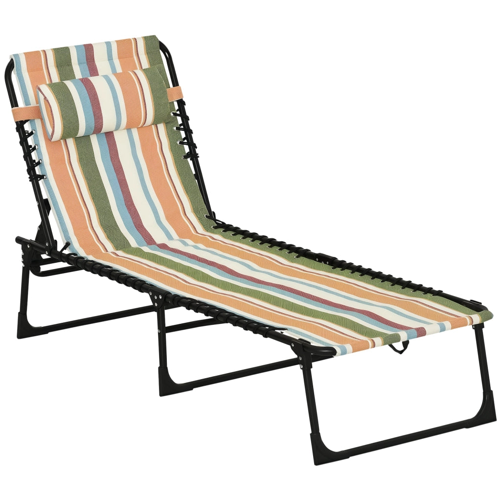 Lettino pieghevole da giardino con schienale regolabile ¨C zephmum ¨C rete in acciaio, tessuto, 189x58x30 cm