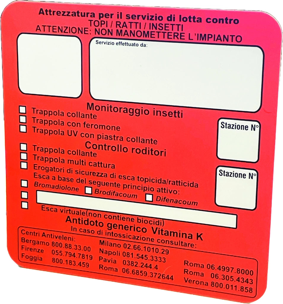 CARTELLO INDICATORE PER PORTAESCA TOPICIDA