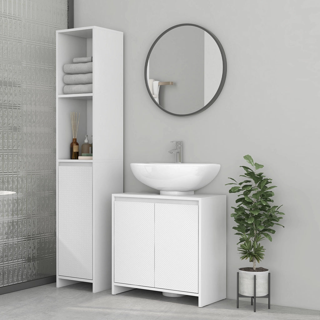 Mobile Sottolavabo Bagno con 2 Ante ¨C Zephmum ¨C Bianco 60x30x60cm