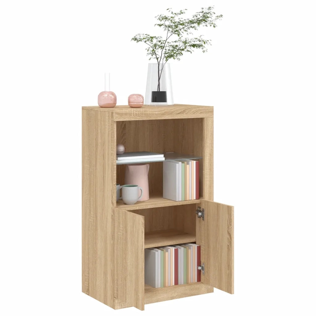 Armadietto con Luci LED Rovere Sonoma in Legno Multistrato 836625