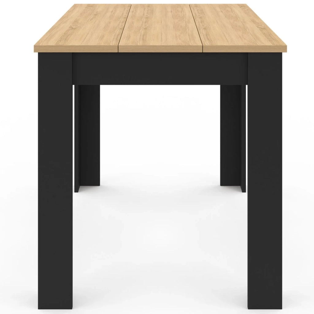 IDMarket - Tavolo da pranzo rettangolare ROZY 4 persone piano faggio nero 110 cm